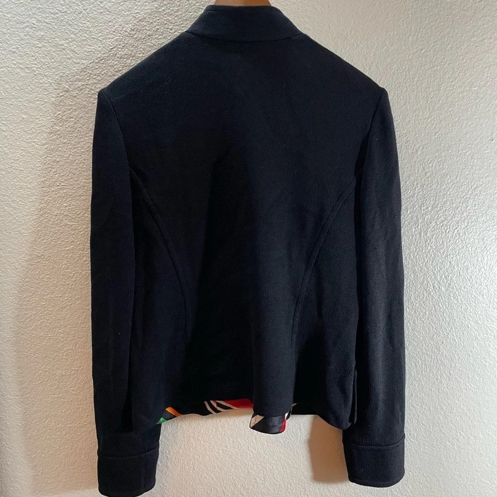 Vintage St. John Silk Color Striped Lightweight Sweater Jacket Quiet Luxury